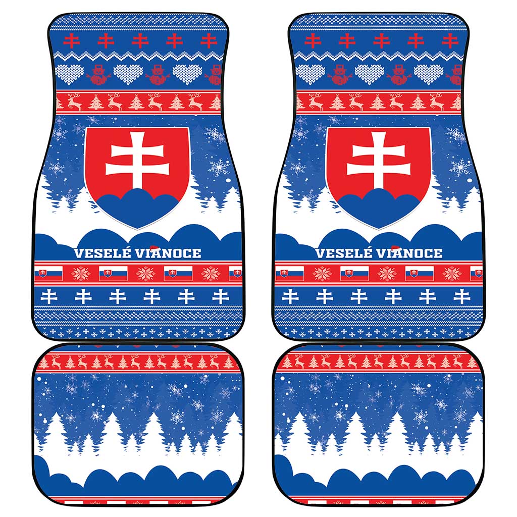 Slovakia Christmas Car Mats Vesele Vianoce - Coat Of Arms - Wonder Print Shop