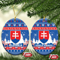 Slovakia Christmas Ceramic Ornament Vesele Vianoce - Coat Of Arms - Wonder Print Shop