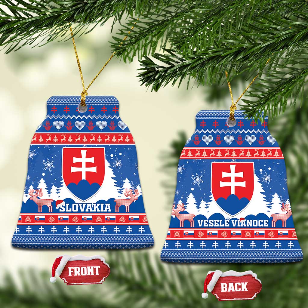 Slovakia Christmas Ceramic Ornament Vesele Vianoce - Coat Of Arms - Wonder Print Shop