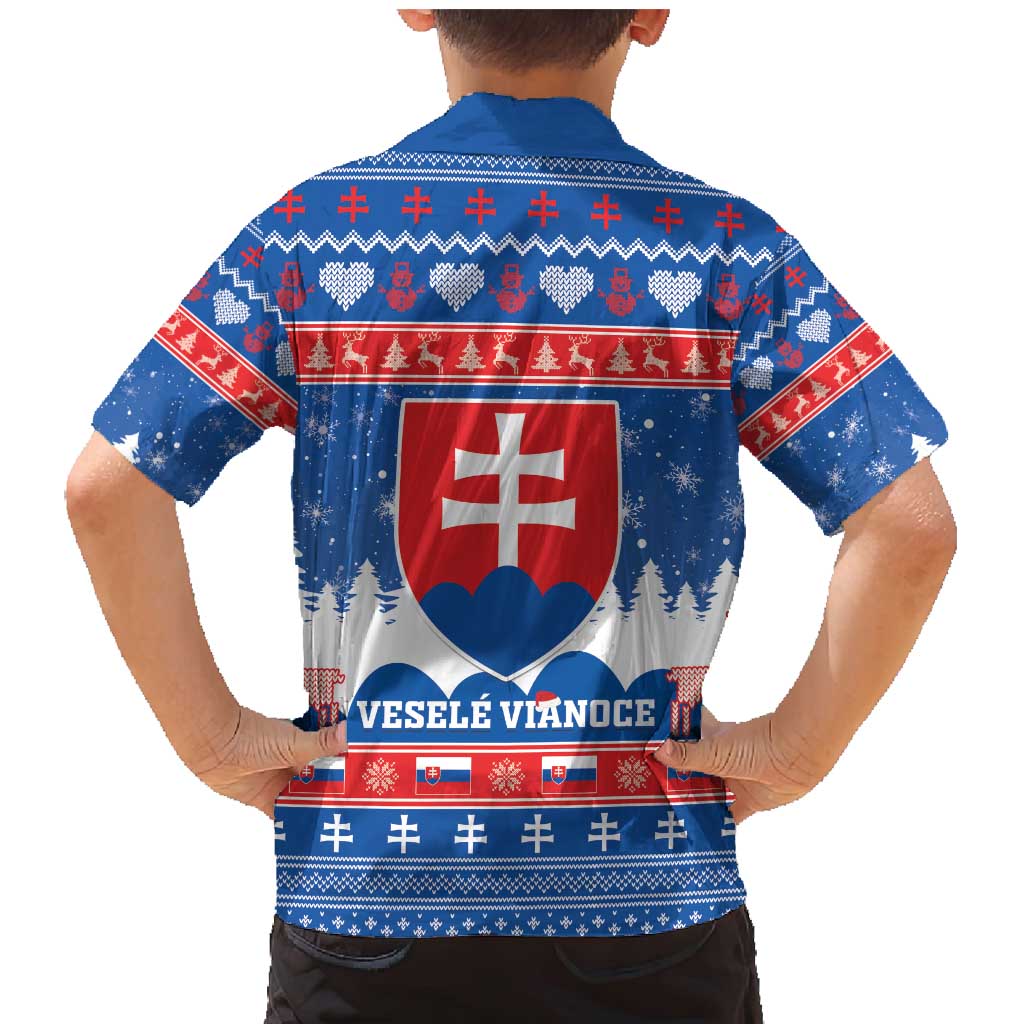 Slovakia Christmas Family Matching Mermaid Dress and Hawaiian Shirt Vesele Vianoce - Coat Of Arms - Wonder Print Shop