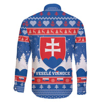 Slovakia Christmas Family Matching Off The Shoulder Long Sleeve Dress and Hawaiian Shirt Vesele Vianoce - Coat Of Arms - Wonder Print Shop