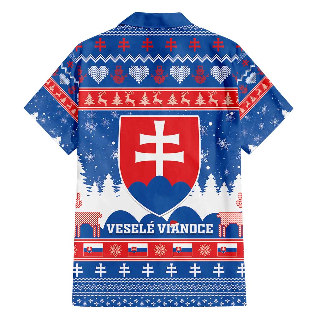 Slovakia Christmas Family Matching Off Shoulder Maxi Dress and Hawaiian Shirt Vesele Vianoce - Coat Of Arms - Wonder Print Shop