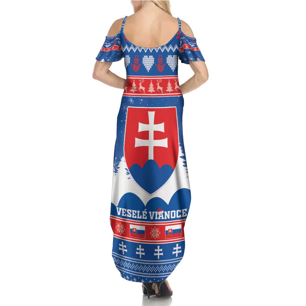 Slovakia Christmas Family Matching Summer Maxi Dress and Hawaiian Shirt Vesele Vianoce - Coat Of Arms - Wonder Print Shop