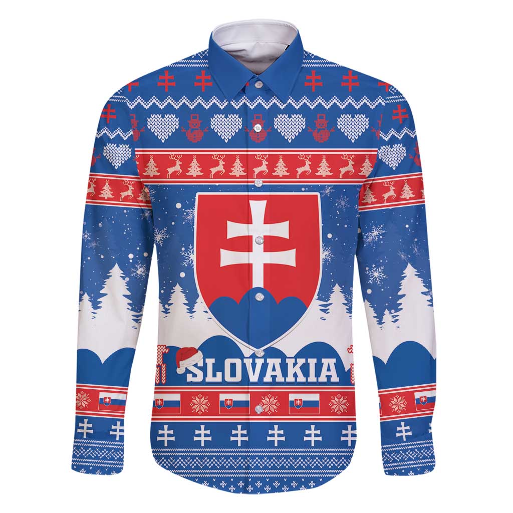 Slovakia Christmas Family Matching Tank Maxi Dress and Hawaiian Shirt Vesele Vianoce - Coat Of Arms - Wonder Print Shop