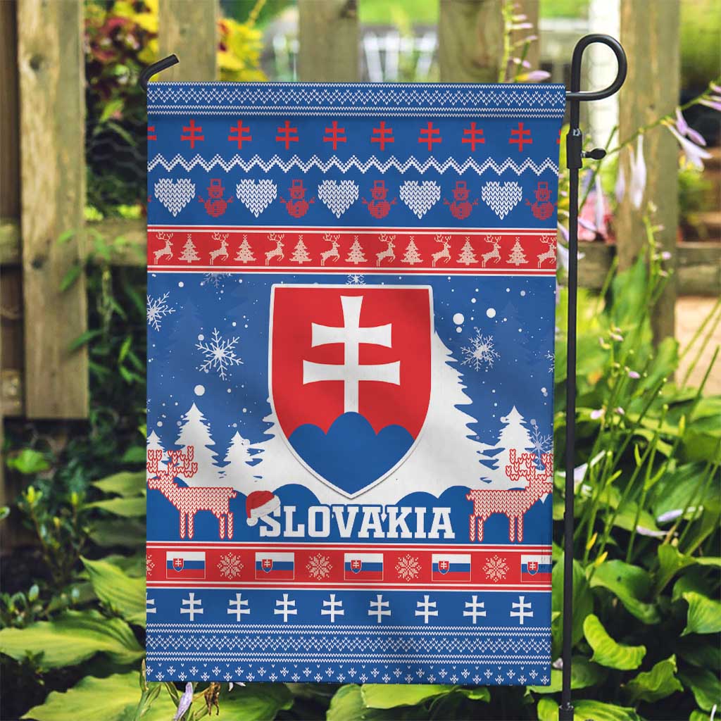 Slovakia Christmas Garden Flag Vesele Vianoce - Coat Of Arms - Wonder Print Shop