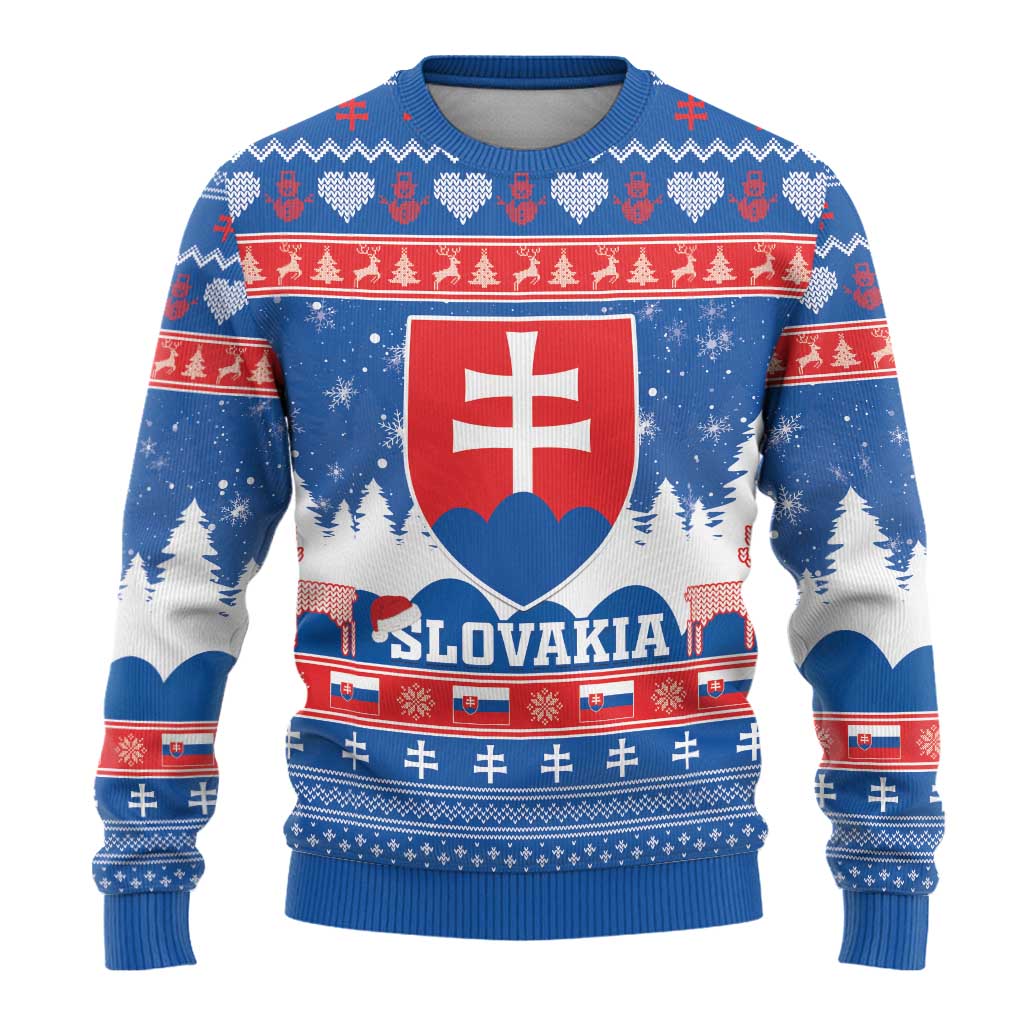 Slovakia Christmas Ugly Christmas Sweater Vesele Vianoce - Coat Of Arms - Wonder Print Shop
