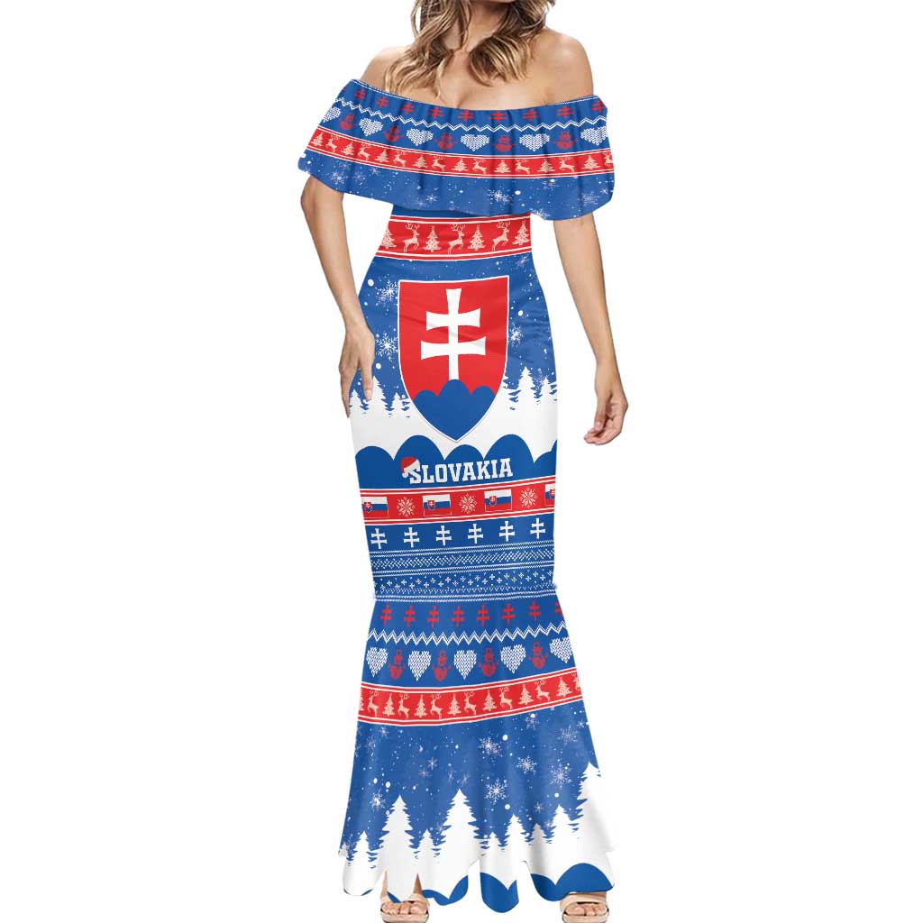Slovakia Christmas Mermaid Dress Vesele Vianoce - Coat Of Arms - Wonder Print Shop