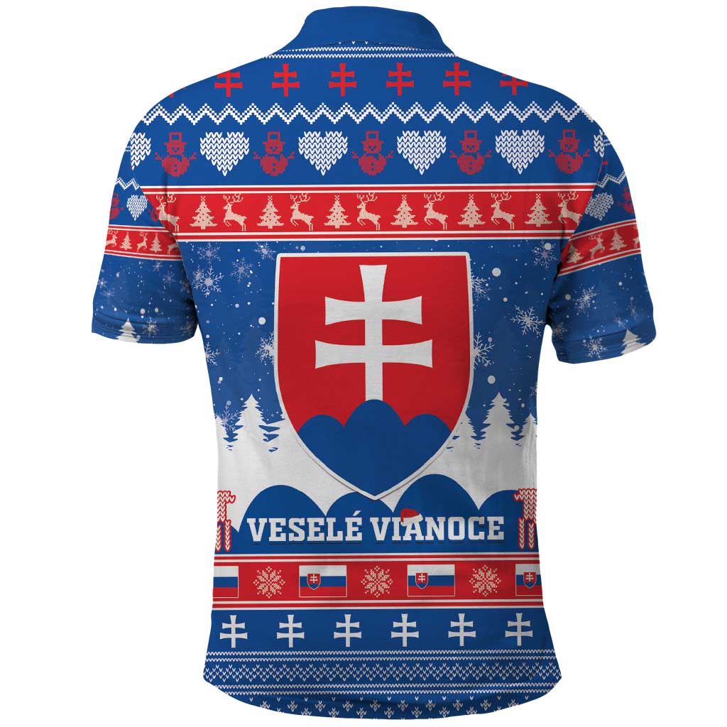Slovakia Christmas Polo Shirt Vesele Vianoce - Coat Of Arms - Wonder Print Shop
