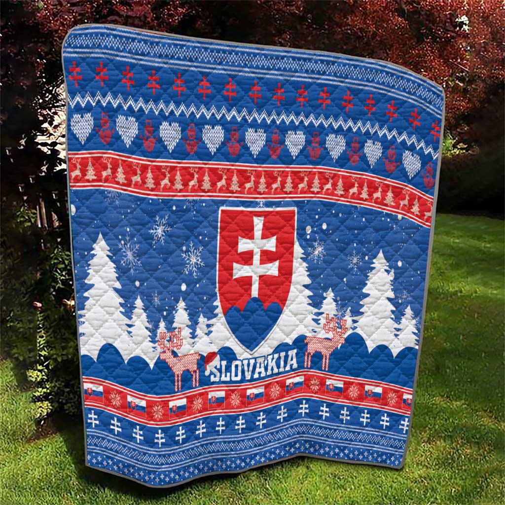 Slovakia Christmas Quilt Vesele Vianoce - Coat Of Arms - Wonder Print Shop