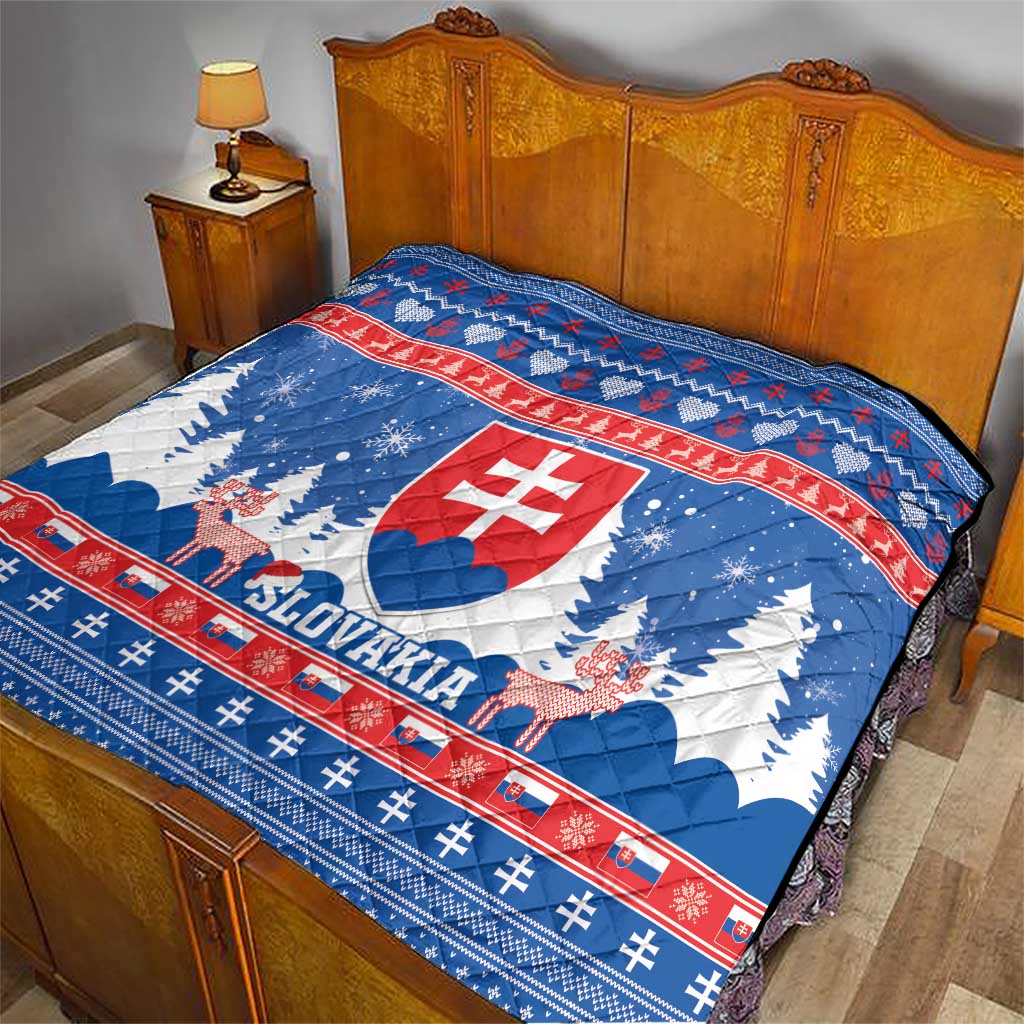 Slovakia Christmas Quilt Vesele Vianoce - Coat Of Arms - Wonder Print Shop