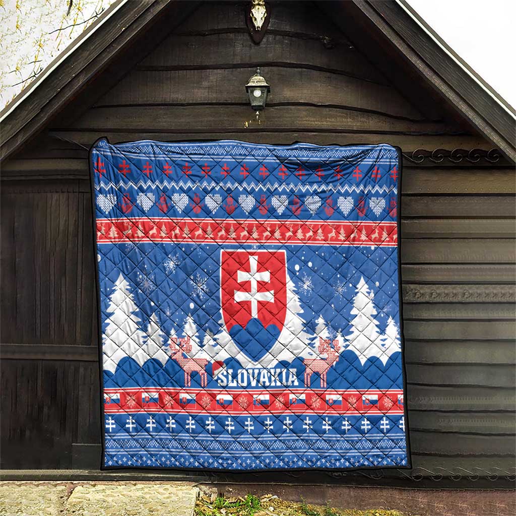 Slovakia Christmas Quilt Vesele Vianoce - Coat Of Arms - Wonder Print Shop