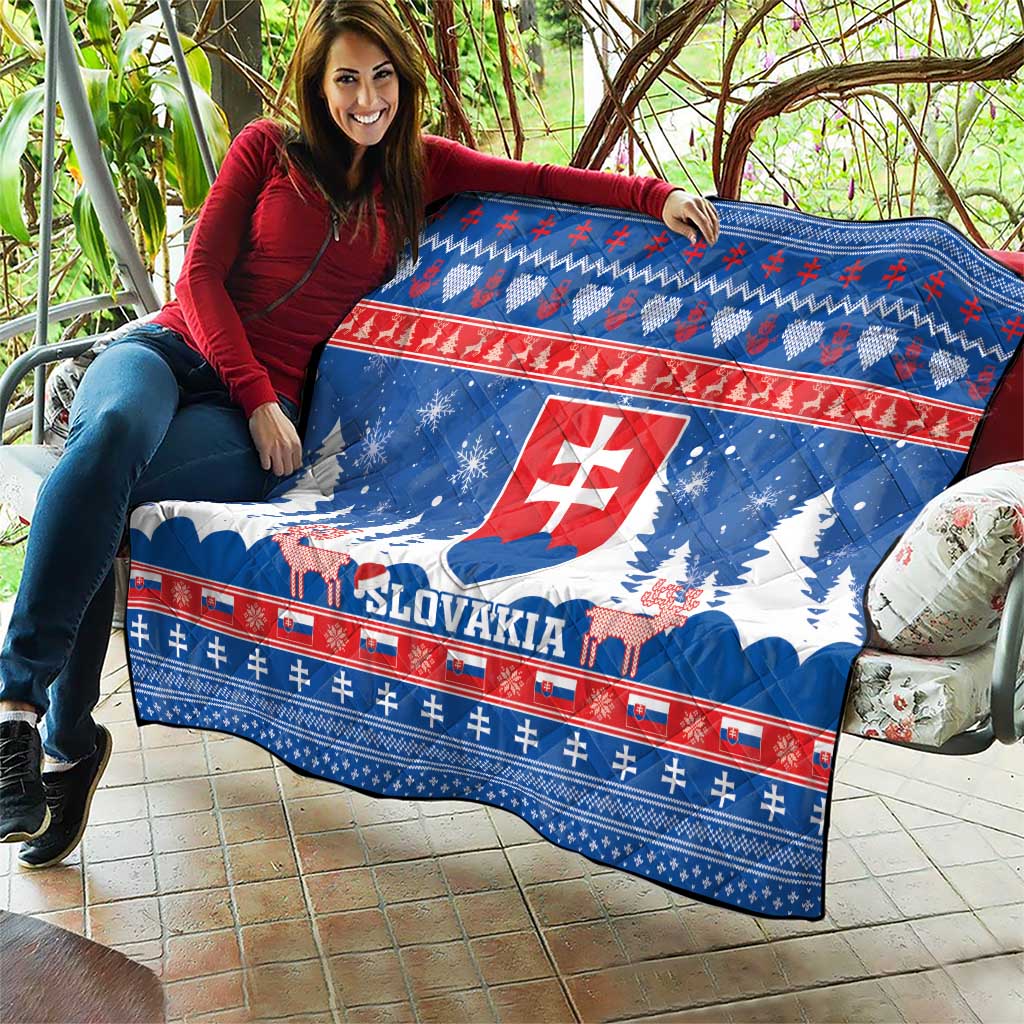 Slovakia Christmas Quilt Vesele Vianoce - Coat Of Arms - Wonder Print Shop