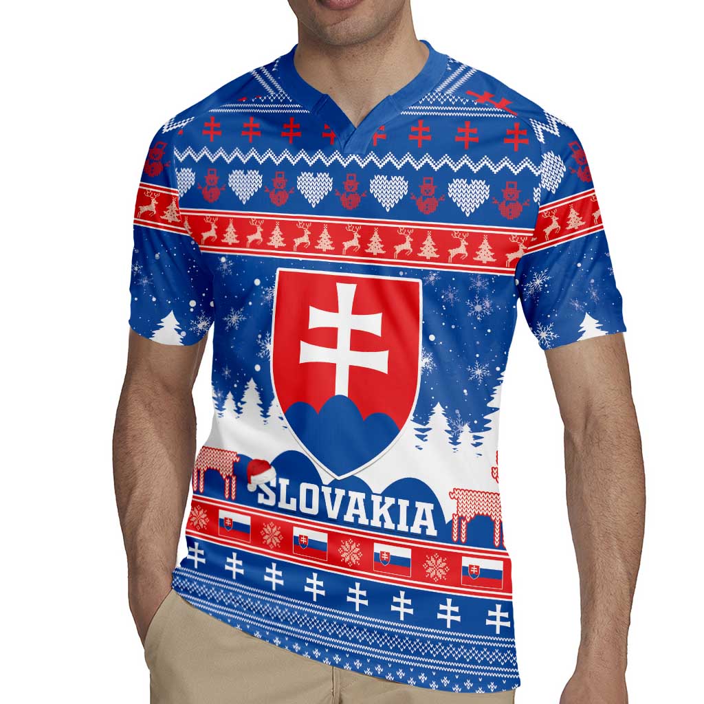 Slovakia Christmas Rugby Jersey Vesele Vianoce - Coat Of Arms - Wonder Print Shop