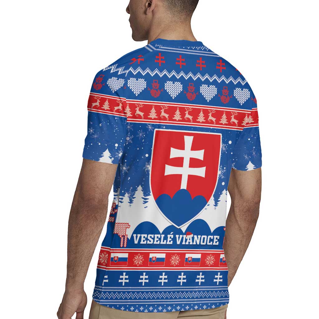 Slovakia Christmas Rugby Jersey Vesele Vianoce - Coat Of Arms - Wonder Print Shop