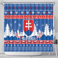 Slovakia Christmas Shower Curtain Vesele Vianoce - Coat Of Arms