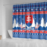 Slovakia Christmas Shower Curtain Vesele Vianoce - Coat Of Arms