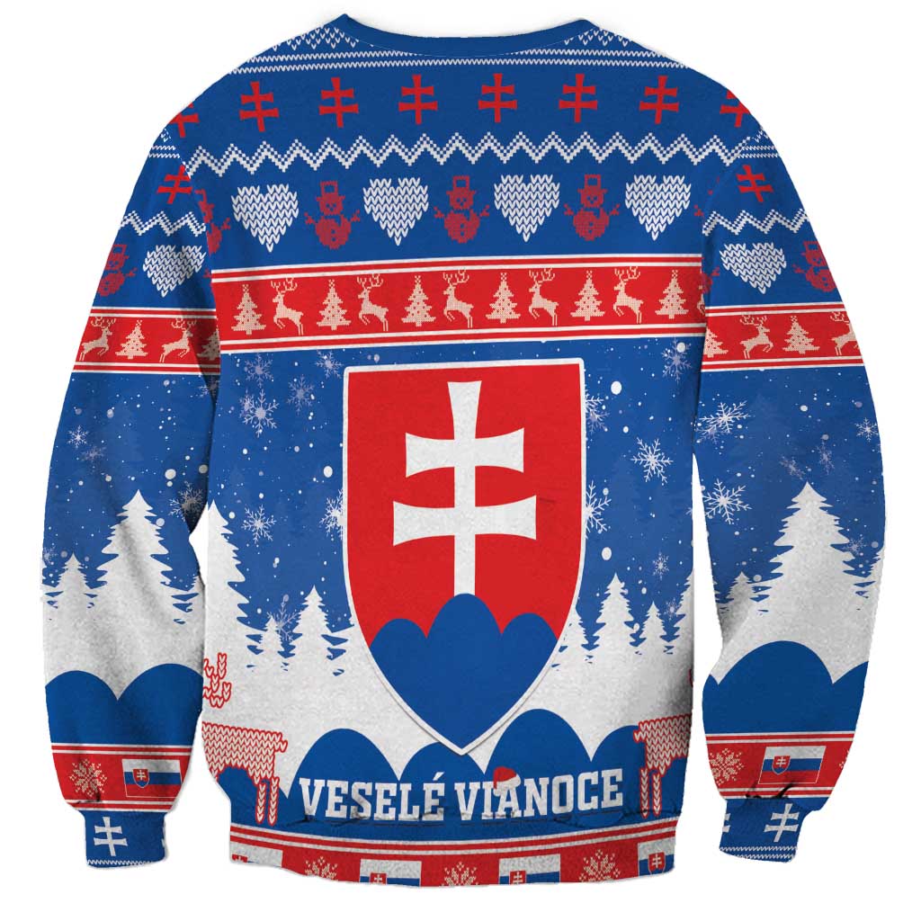 Slovakia Christmas Sweatshirt Vesele Vianoce - Coat Of Arms - Wonder Print Shop