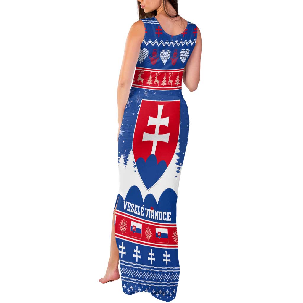 Slovakia Christmas Tank Maxi Dress Vesele Vianoce - Coat Of Arms - Wonder Print Shop