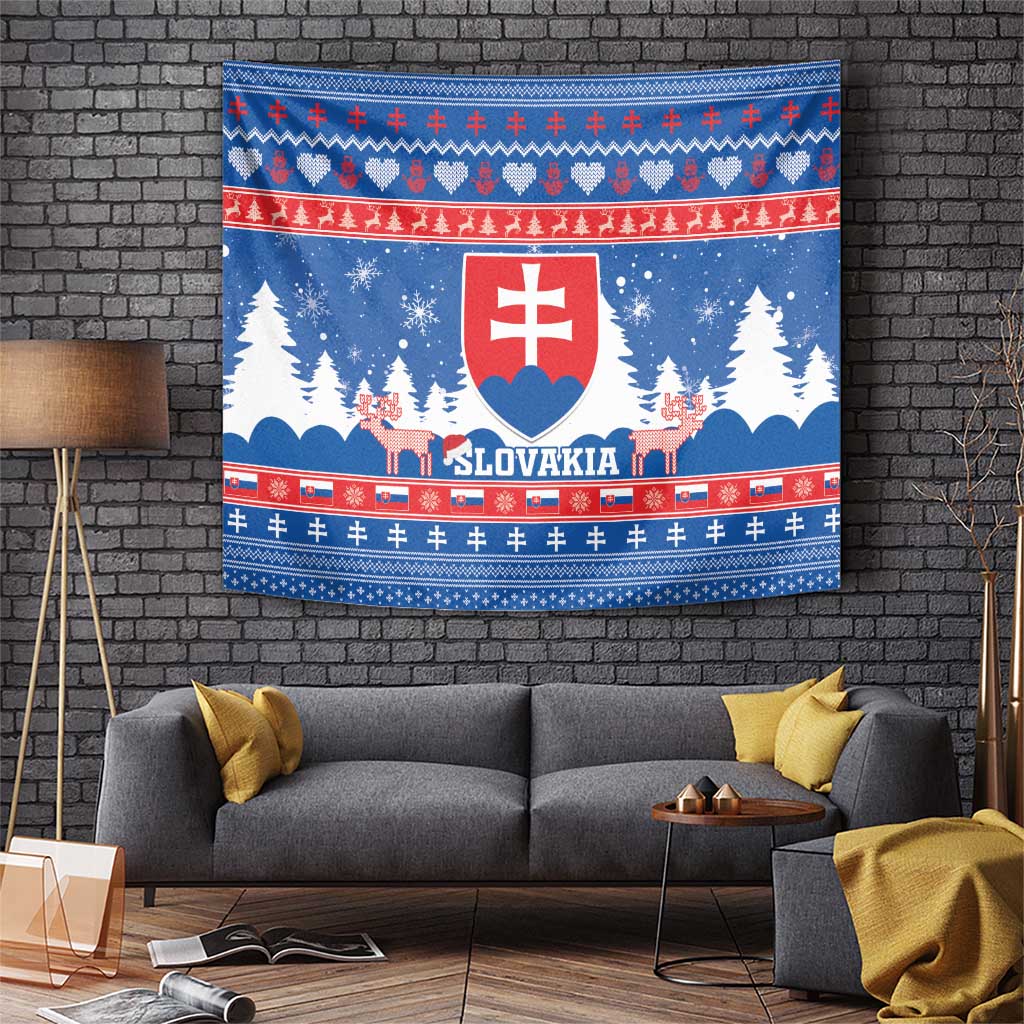 Slovakia Christmas Tapestry Vesele Vianoce - Coat Of Arms - Wonder Print Shop