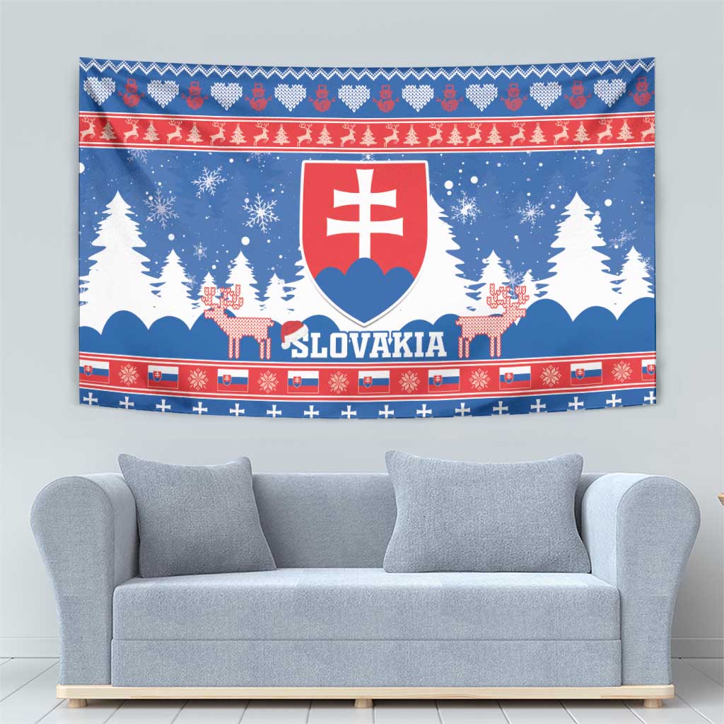 Slovakia Christmas Tapestry Vesele Vianoce - Coat Of Arms - Wonder Print Shop