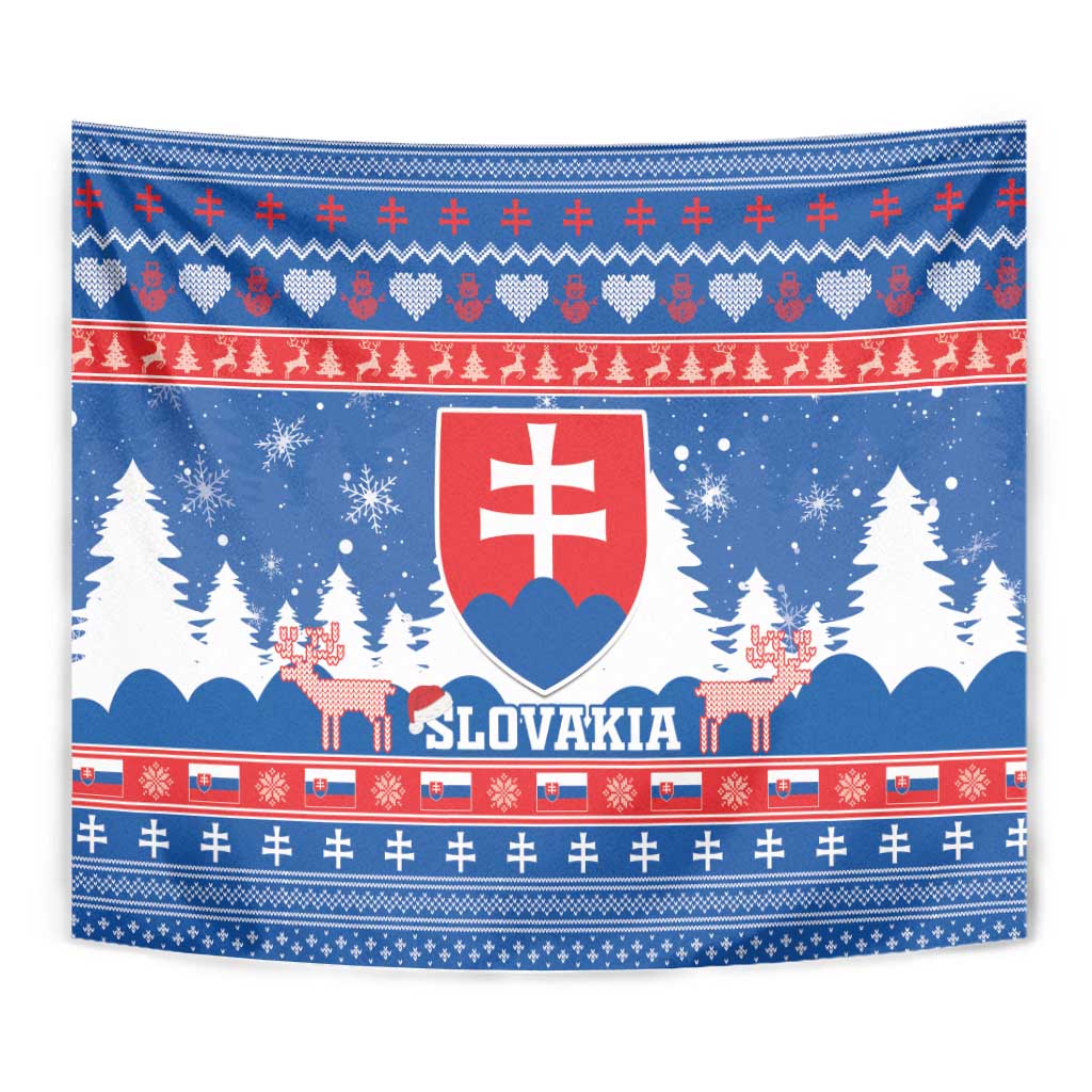 Slovakia Christmas Tapestry Vesele Vianoce - Coat Of Arms - Wonder Print Shop