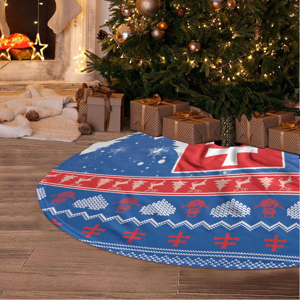 Slovakia Christmas Tree Skirt Vesele Vianoce - Coat Of Arms - Wonder Print Shop