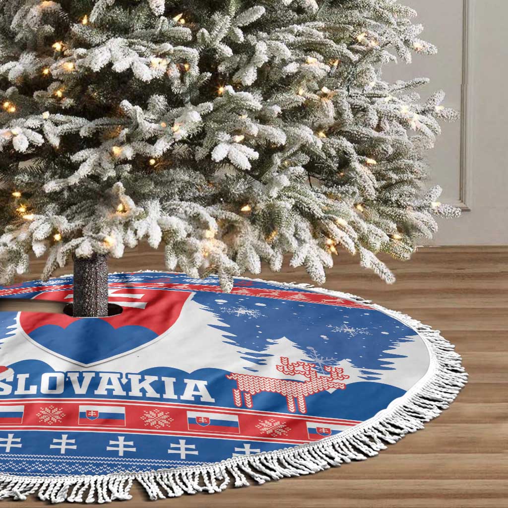 Slovakia Christmas Tree Skirt Vesele Vianoce - Coat Of Arms - Wonder Print Shop