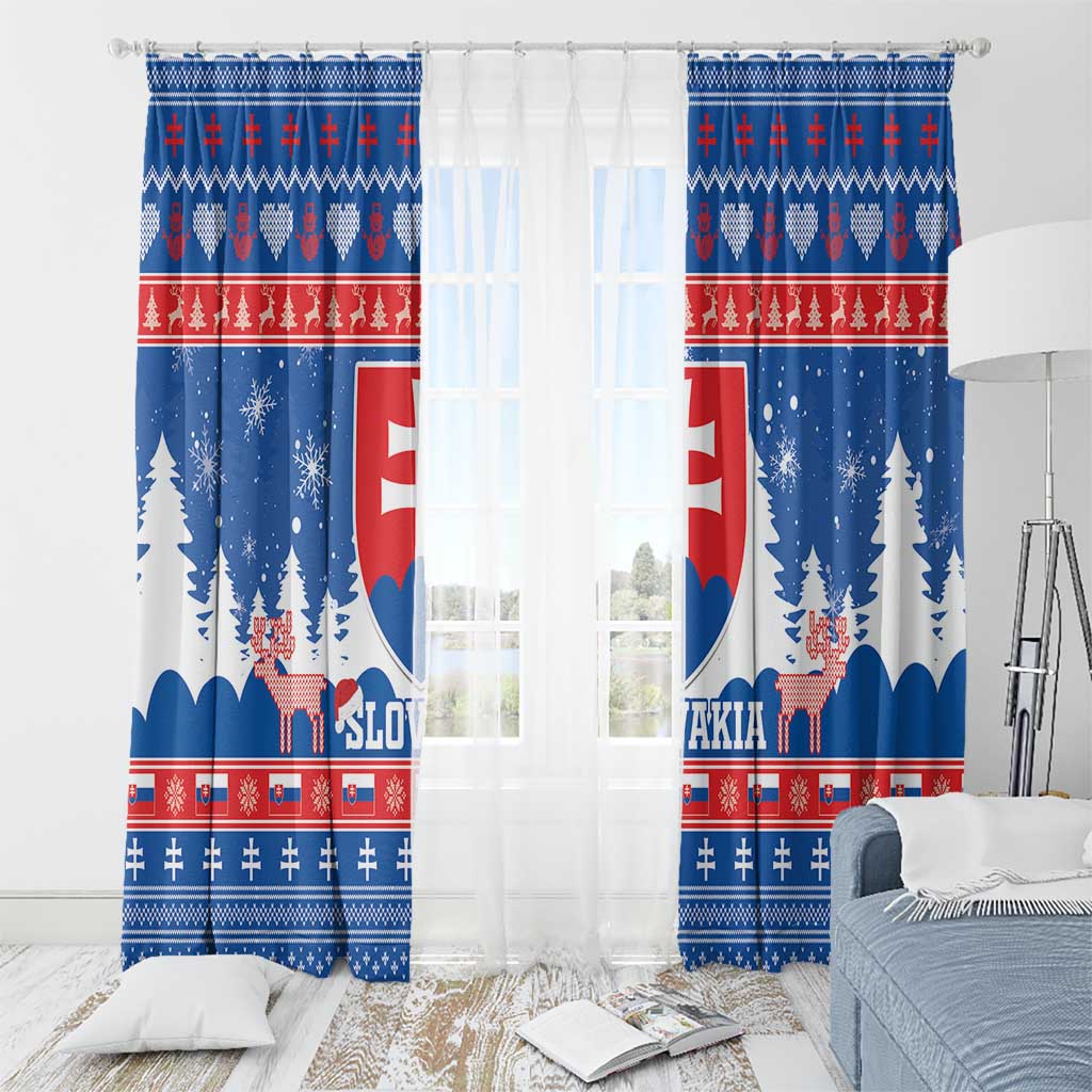 Slovakia Christmas Window Curtain Vesele Vianoce - Coat Of Arms - Wonder Print Shop