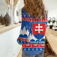 Slovakia Christmas Women Casual Shirt Vesele Vianoce - Coat Of Arms - Wonder Print Shop