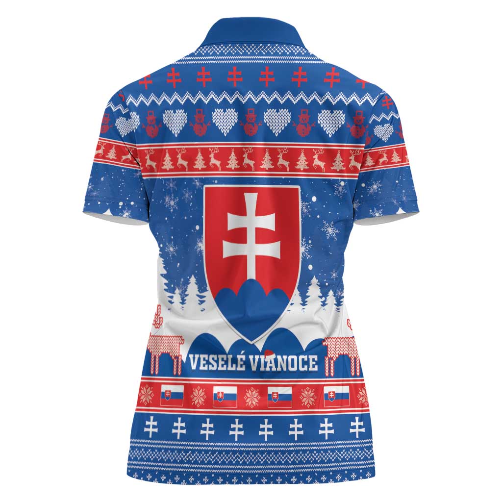 Slovakia Christmas Women Polo Shirt Vesele Vianoce - Coat Of Arms - Wonder Print Shop