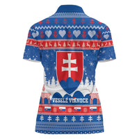 Slovakia Christmas Women Polo Shirt Vesele Vianoce - Coat Of Arms - Wonder Print Shop