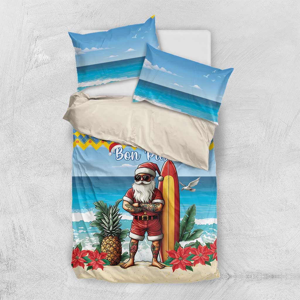 Aruba Christmas Bedding Set Surfing Santa Bon Pasco - Wonder Print Shop