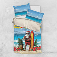 Aruba Christmas Bedding Set Surfing Santa Bon Pasco - Wonder Print Shop