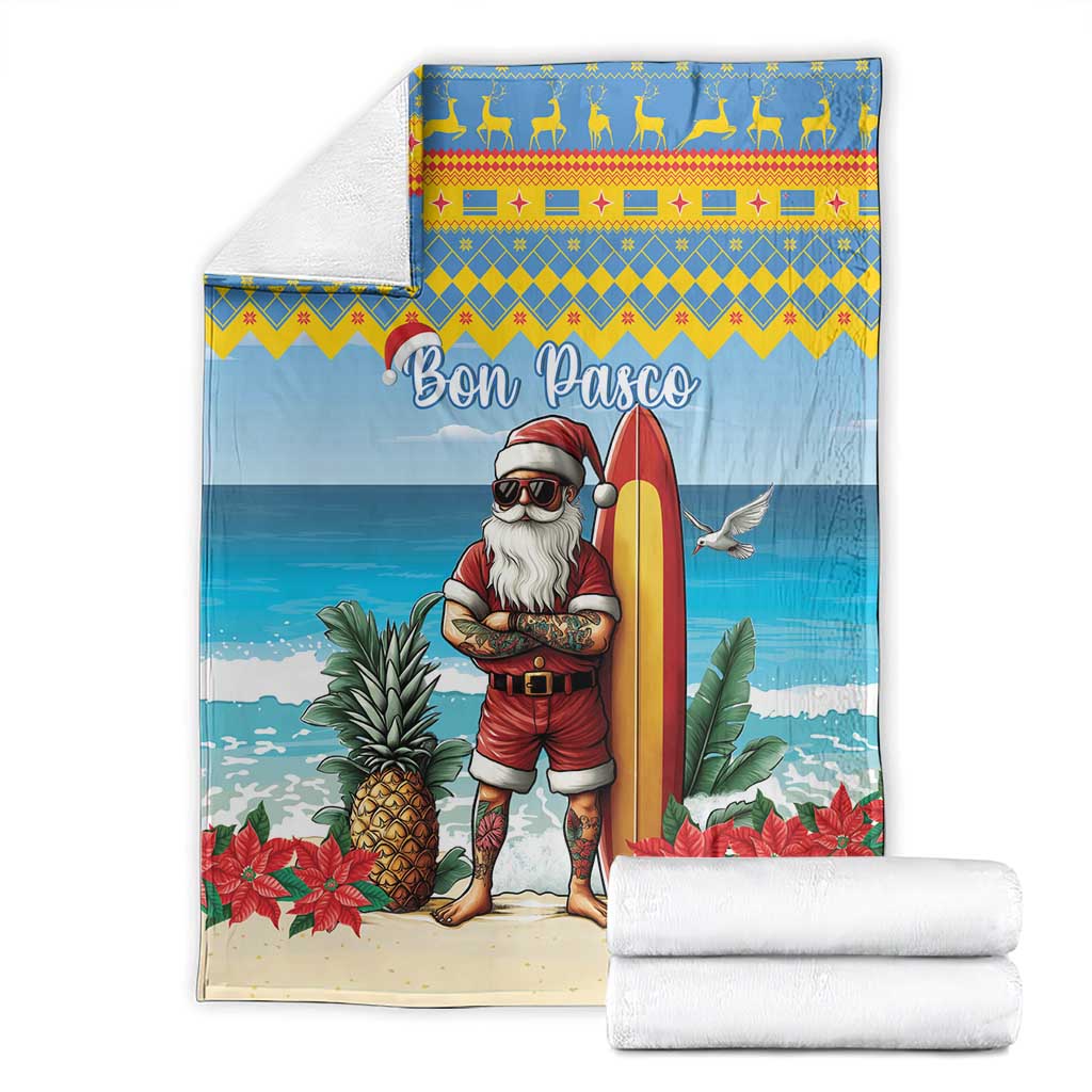 Aruba Christmas Blanket Surfing Santa Bon Pasco