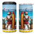 Aruba Christmas 4 in 1 Can Cooler Tumbler Surfing Santa Bon Pasco - Wonder Print Shop