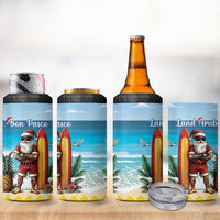 Aruba Christmas 4 in 1 Can Cooler Tumbler Surfing Santa Bon Pasco - Wonder Print Shop