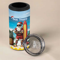 Aruba Christmas 4 in 1 Can Cooler Tumbler Surfing Santa Bon Pasco - Wonder Print Shop