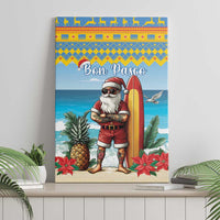 Aruba Christmas Canvas Wall Art Surfing Santa Bon Pasco - Wonder Print Shop
