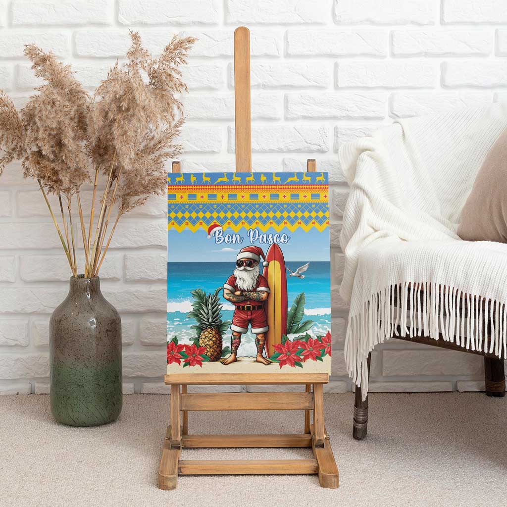 Aruba Christmas Canvas Wall Art Surfing Santa Bon Pasco - Wonder Print Shop