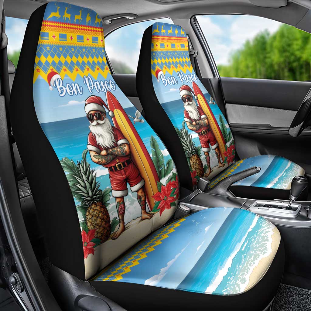Aruba Christmas Car Seat Cover Surfing Santa Bon Pasco - Wonder Print Shop
