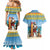 Aruba Christmas Couples Matching Mermaid Dress and Hawaiian Shirt Surfing Santa Bon Pasco - Wonder Print Shop