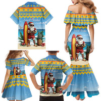 Aruba Christmas Family Matching Mermaid Dress and Hawaiian Shirt Surfing Santa Bon Pasco - Wonder Print Shop