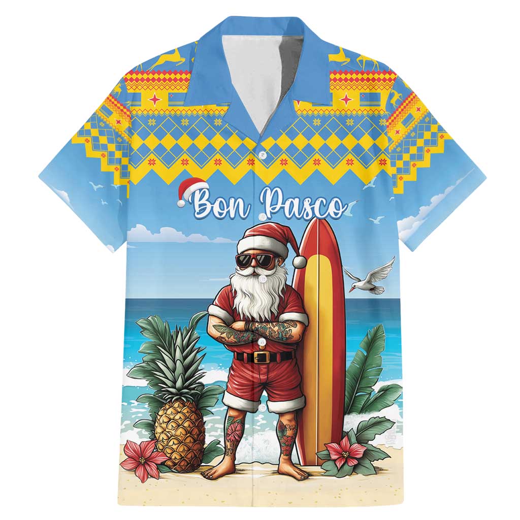 Aruba Christmas Family Matching Mermaid Dress and Hawaiian Shirt Surfing Santa Bon Pasco - Wonder Print Shop