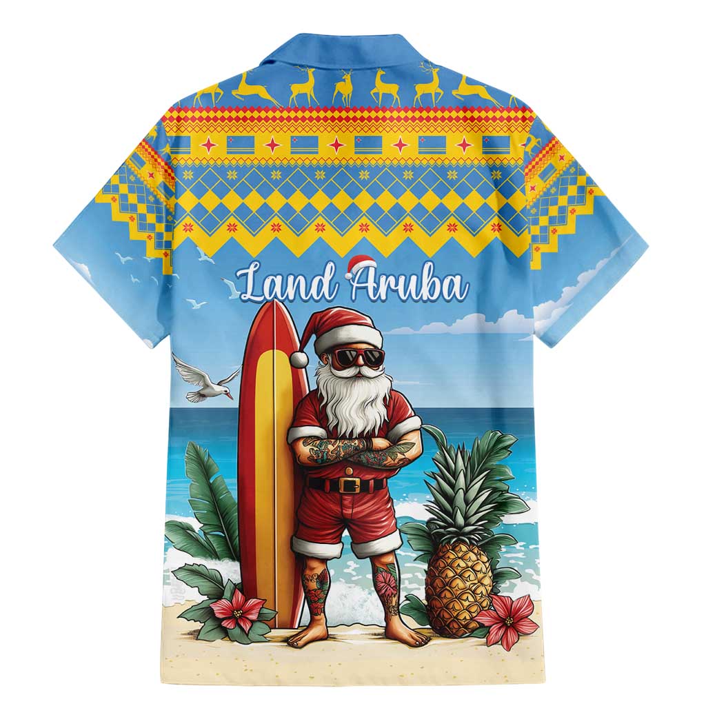 Aruba Christmas Family Matching Mermaid Dress and Hawaiian Shirt Surfing Santa Bon Pasco - Wonder Print Shop