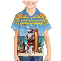 Aruba Christmas Family Matching Mermaid Dress and Hawaiian Shirt Surfing Santa Bon Pasco - Wonder Print Shop