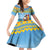 Aruba Christmas Family Matching Off Shoulder Short Dress and Hawaiian Shirt Surfing Santa Bon Pasco - Wonder Print Shop