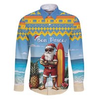 Aruba Christmas Family Matching Puletasi and Hawaiian Shirt Surfing Santa Bon Pasco - Wonder Print Shop
