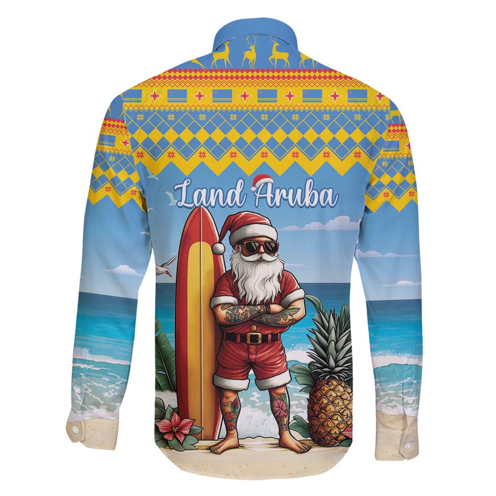 Aruba Christmas Family Matching Summer Maxi Dress and Hawaiian Shirt Surfing Santa Bon Pasco - Wonder Print Shop