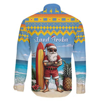 Aruba Christmas Family Matching Summer Maxi Dress and Hawaiian Shirt Surfing Santa Bon Pasco - Wonder Print Shop