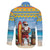 Aruba Christmas Family Matching Summer Maxi Dress and Hawaiian Shirt Surfing Santa Bon Pasco - Wonder Print Shop